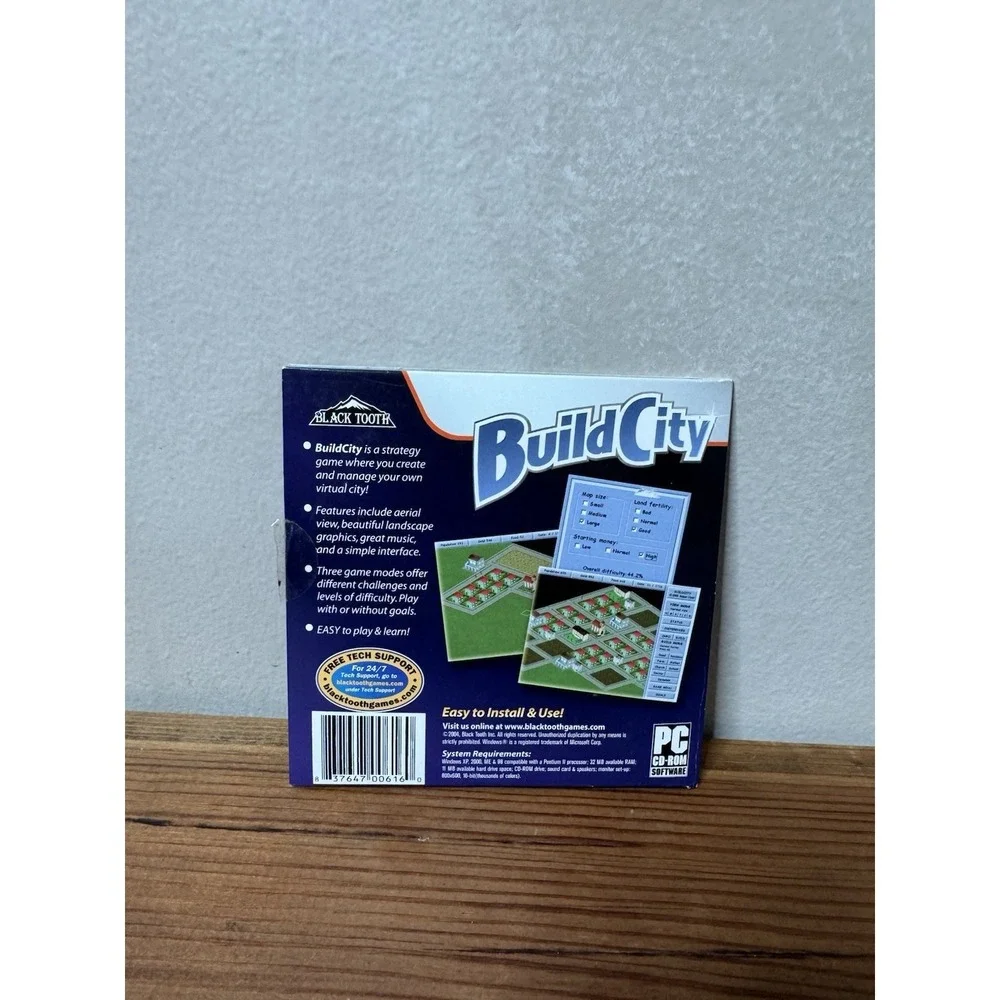 Build City PC CD-ROM Strategy Game Windows XP 2000 ME 98 Black Tooth UNTESTED